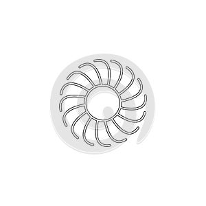 Air Plane turbine, engine or wind fan icon. Stock Vector illustration isolated on white background