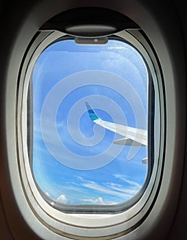 air plane wing from window