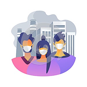 Air pollution abstract concept vector illustration.