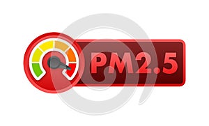 Air Pollution icon, PM 2,5. Prevention sign. Vector stock illustration.