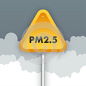 Air Pollution icon, PM 2,5. Prevention sign. Vector stock illustration.