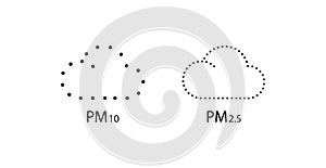 Air Pollution icon, PM2,5 and PM10 icon, line color vector illustration