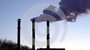 Air pollution from industrial plant pipes