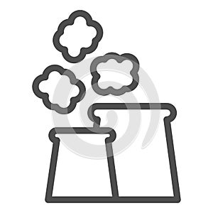 Air pollution line icon. Air emissions vector illustration isolated on white. Planet pollution outline style design