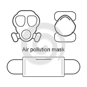 Air pollution mask isolated on white background air pollution mask icon air pollution mask symbol