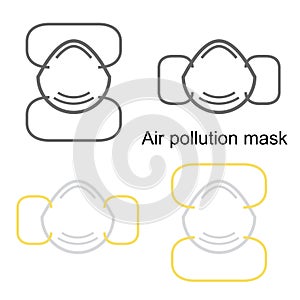 Air pollution mask isolated on white background air pollution mask icon air pollution mask symbol