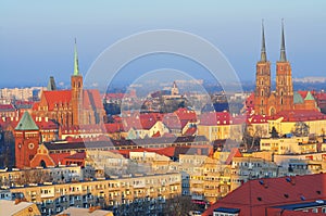 Air pollution over the wroclaw city.