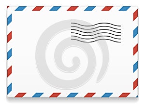 Air post envelope. International mail blank template