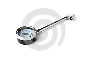 Air pressure gauge for car tire isolated on white background.