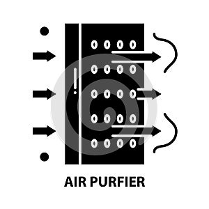air purfier icon, black vector sign with editable strokes, concept illustration