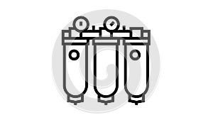 air purification system line icon animation