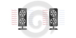 Air Purifier. Air recirculation stay safe from virus COVID. Bactericidal air recirculation irradiator. Vector illustration