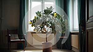 Air purifying plants are decorated in the middle of the house.