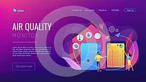 Air quality monitor concept landing page