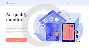 Air quality monitor concept landing page
