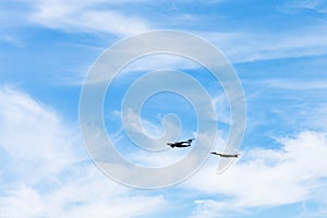 Air refueling of strategic bomber airplane