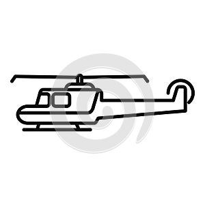 Air rescue helicopter icon outline vector. Sea chopper