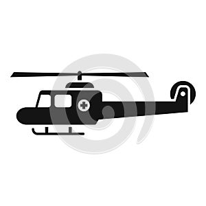 Air rescue helicopter icon simple vector. Sea chopper