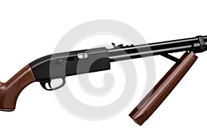 Air rifle isolate on a white back. Small-caliber weapons for sport shooting and hunting