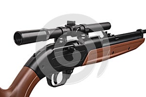 Air rifle isolate on a white back. Small-caliber weapons for sport shooting and hunting