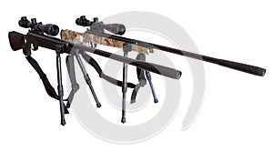 Air rifles with telescopic sights with bipod photo