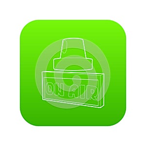 On air sign icon green vector