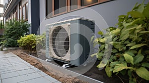 Air-source heat pump. AI Generated