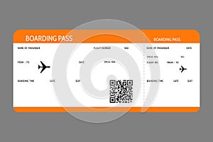 air ticket. airline boarding pass template. blank design . trip concept. Vector illustration.