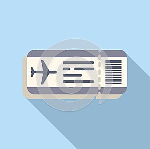 Air ticket icon flat vector. Airplane travel people