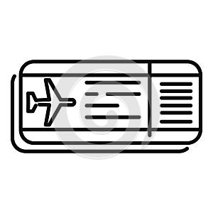 Air ticket icon outline vector. Airplane travel people