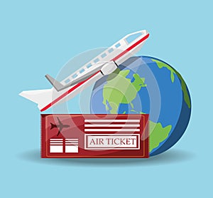 Air tiket to travel for the world in airplane