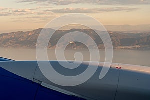 Air to Air picture of a Delta Commercial Flight over California