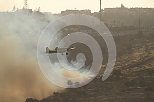 Air Tractor AT-802 Fire fighting aircraft extinguishing a fire