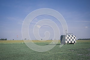 The air-traffic control box on small airdrome