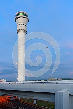 Air Traffic Control Tower At Dawn