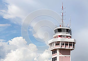 Air traffic control tower in international airport