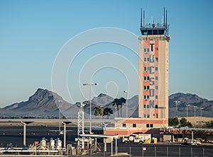Air traffic control tower at the Tucson International Airport