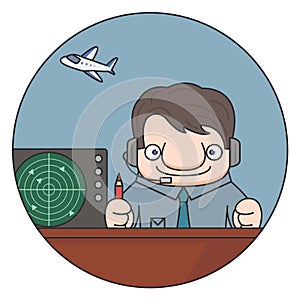 Air traffic controller and radar