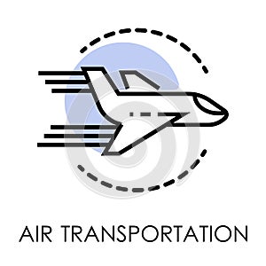 Air transportation isolated icon, airport and cargo shipping