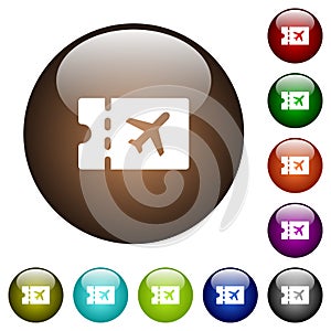 Air travel discount coupon color glass buttons