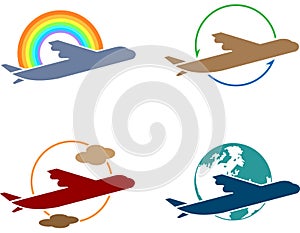 Air travel logo- icon set