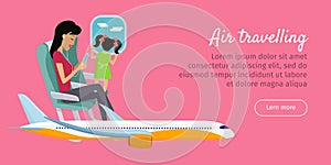 Air Travelling Conceptual Banner. Vector design