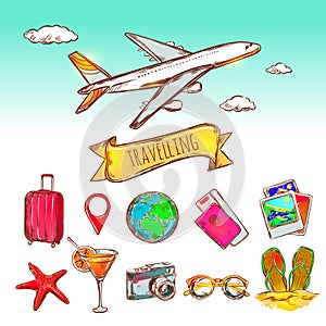 Air Travelling Icon Set