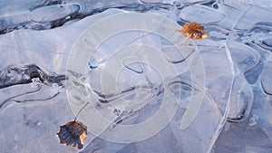 air under ice bubbles, abstract seasonal winter cold background outside nature. Winter scene landscape