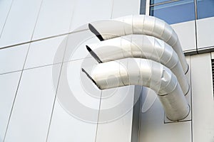 Air vent ducts of air conditioning and ventilation system on the wall,outdoor ventilation ducts