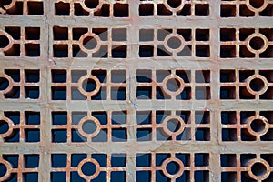 Air vent made of bricks on the wall