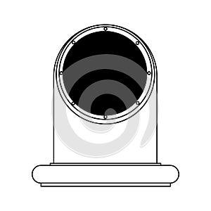 Air vent vector illustration icon conditioning outline. Ventilation equipment conditioner wind and fan system isolated white line