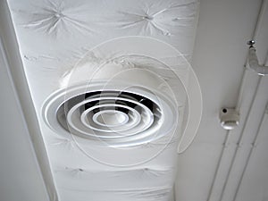 Air Ventilating tube installed on the ceiling of the factory building