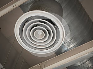 Air Ventilating tube installed on the ceiling of the office building