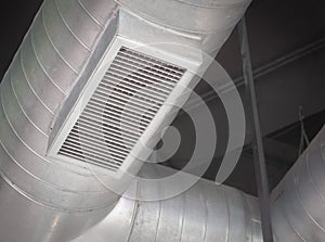 Air Ventilating tube installed on the ceiling of the office building